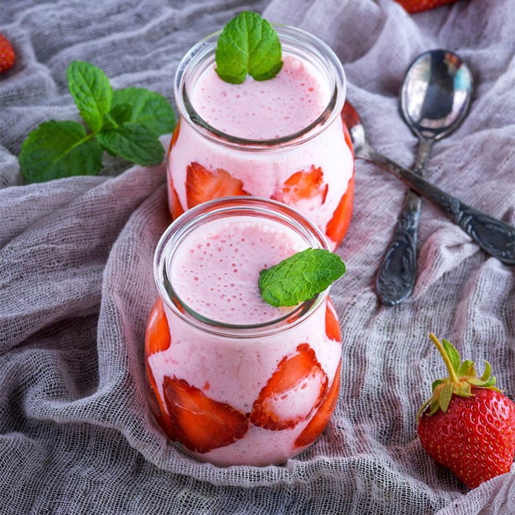 Smoothie de yogur y fresas