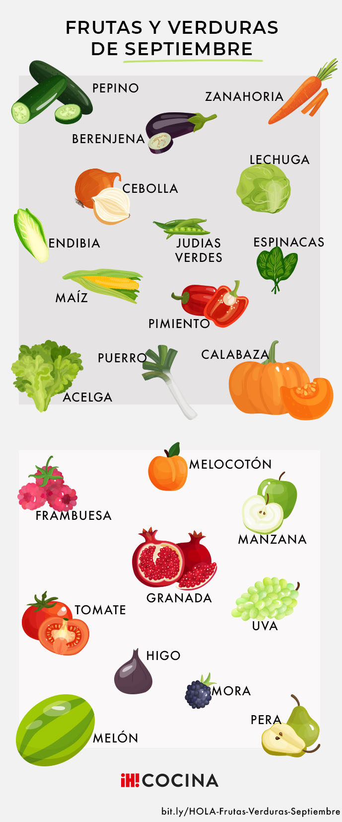 Frutas y verduras de temporada para comer en septiembre