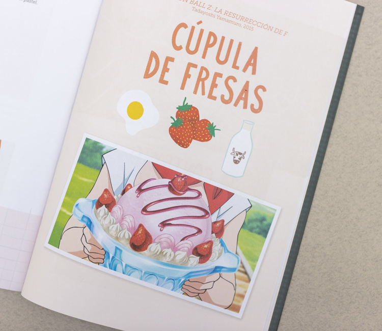 Página del libro con la cúpula de fresas, de Dragon Ball