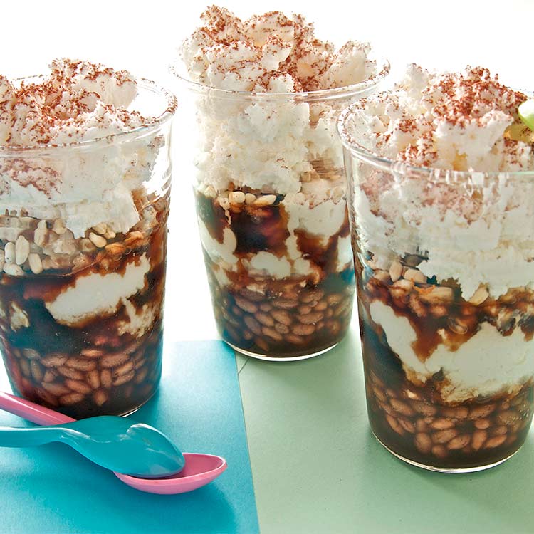 Tiramisú con arroz inflado