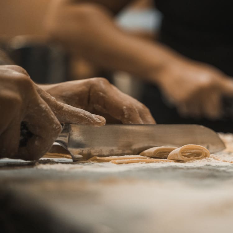 Pasta casera hecha a mano