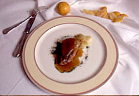 Pechuga de pato con salsa de mandarina