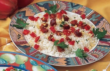 Ensalada de arroz con chorizo