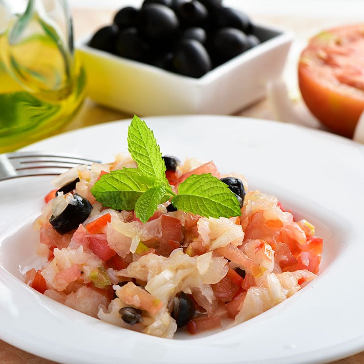 Esqueixada de bacalao