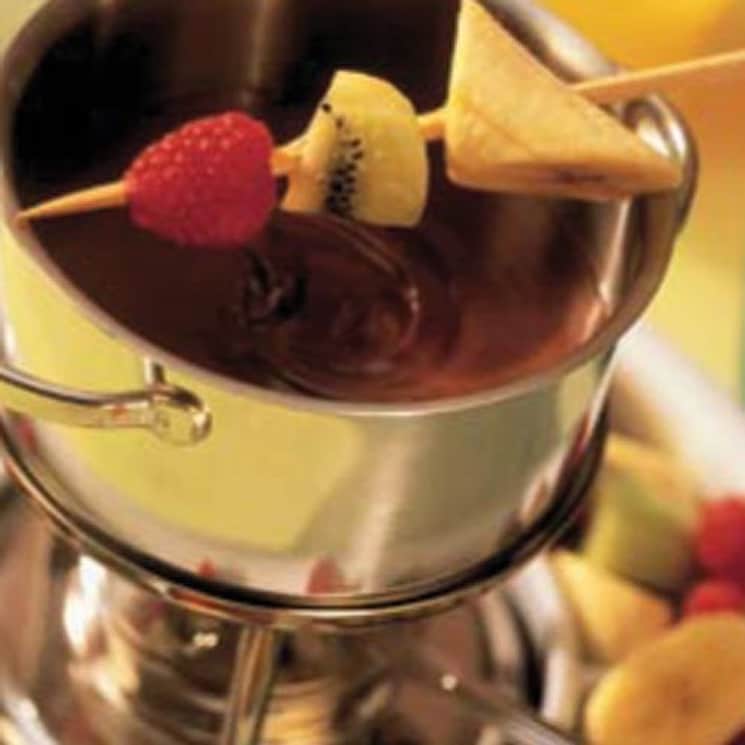'Fondue' de chocolate con frutas