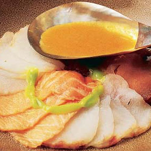 'Sashimi' con salsa de carabineros