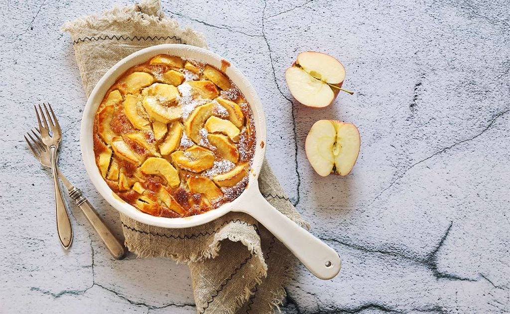 'Clafoutis' de manzana al limón