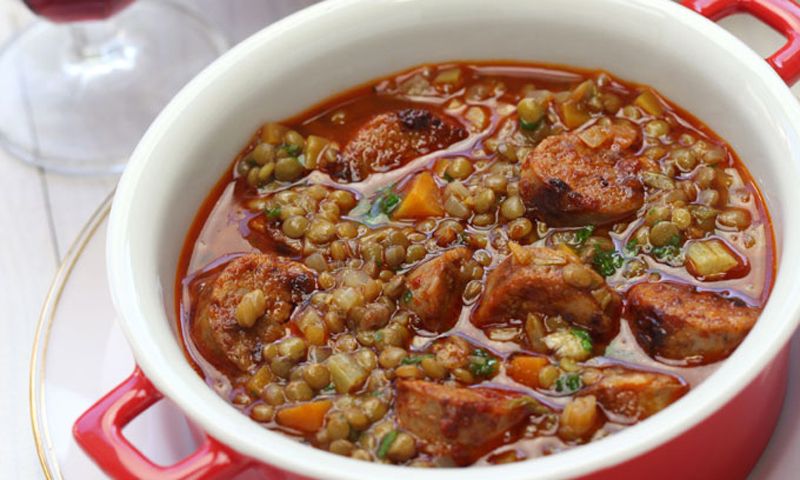 Lentejas estofadas con chorizo