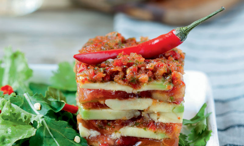 Timbal de tomate y pepino