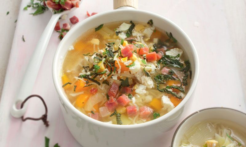 Sopa de picadillo con verduras