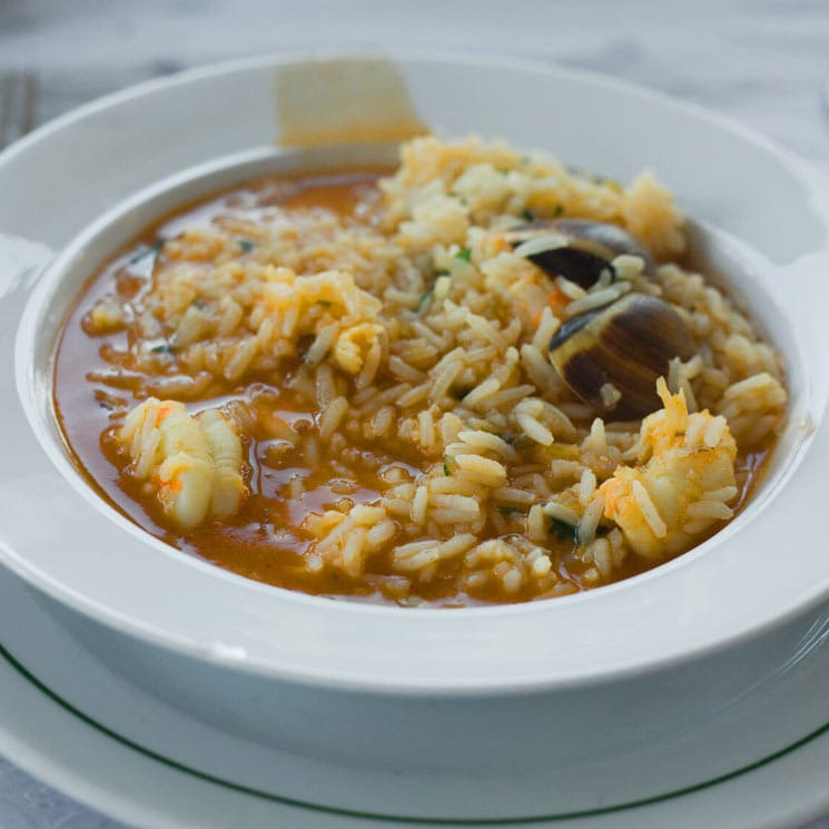 receta arroz caldoso con mariscos facil