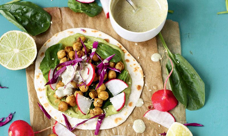Tacos vegetarianos de garbanzos