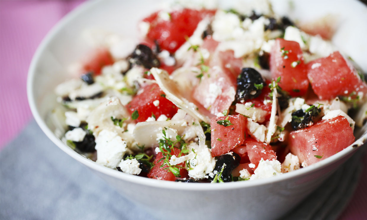 Ensalada de sandía y queso feta