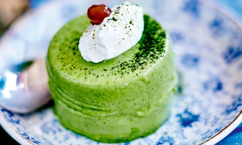 Flan de té matcha