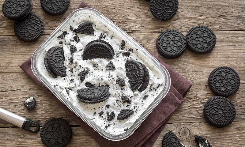 Helado casero de galletas Oreo