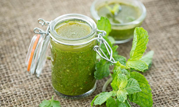 Vinagreta de menta, cilantro y lima