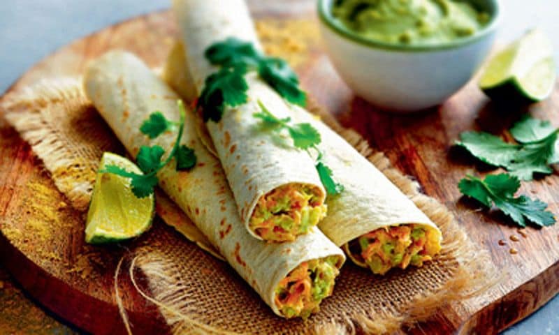 Tacos de aguacate y zanahoria