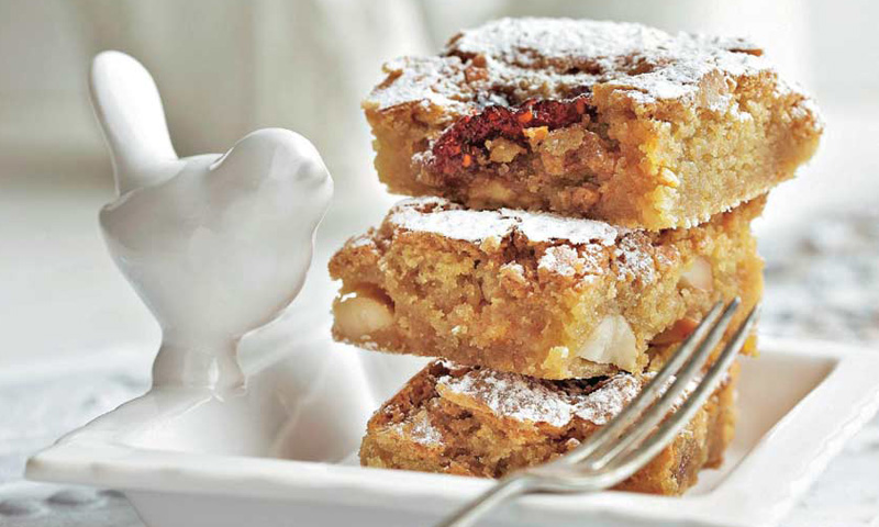 'Brownies' de chocolate blanco