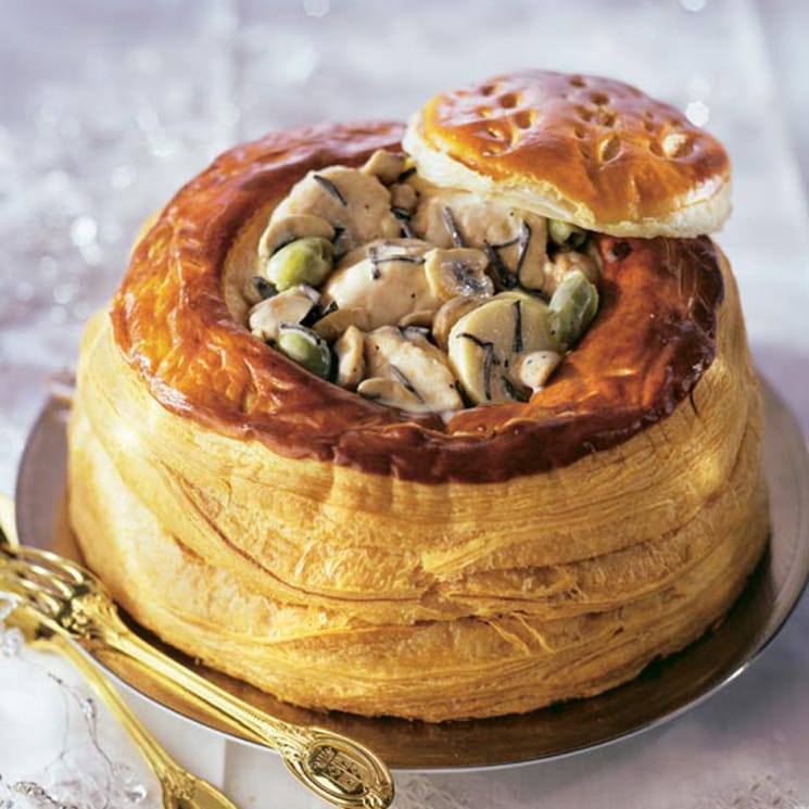 Volován de pavo trufado con champiñones