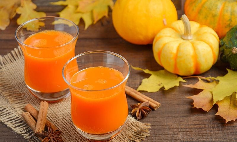 Zumo de calabaza y naranja con jengibre
