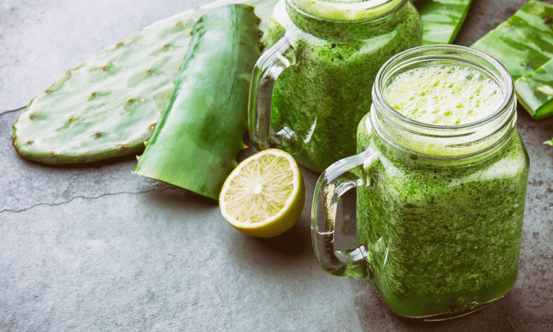 'Smoothie' de nopal, aloe vera y limón