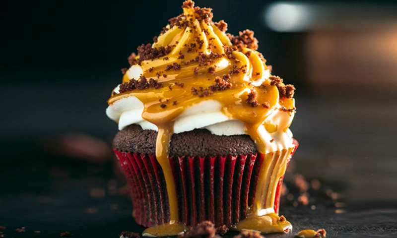 ‘Cupcakes’ de chocolate y caramelo