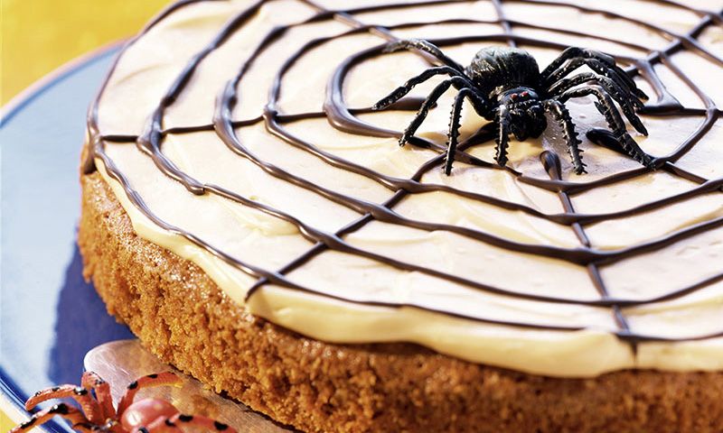 Tarta tela de araña de Halloween