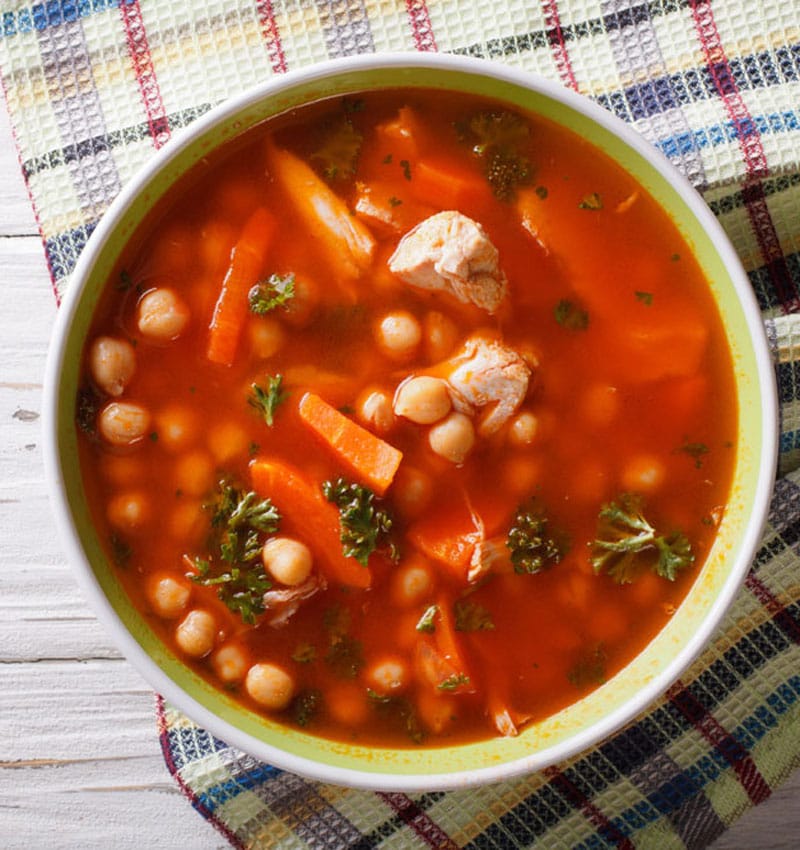 Sopa de garbanzos con pollo y vegetales ¡Hola! cocina.