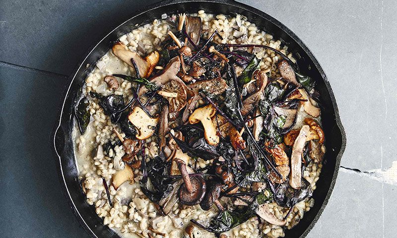 'Porridge' de cebada con setas