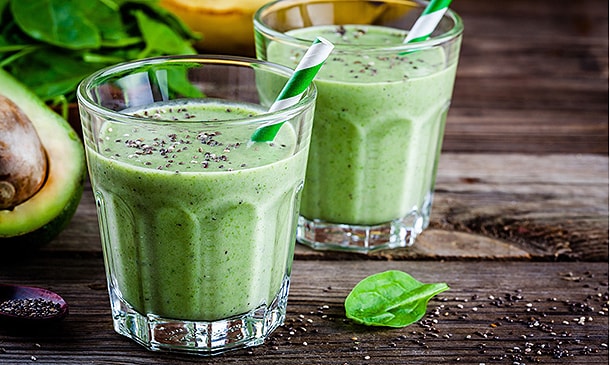 Batido de kiwi, kéfir y chía Batido de kiwi, kéfir y chía