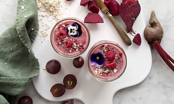 Batido de avena con remolacha Batido de avena con remolacha