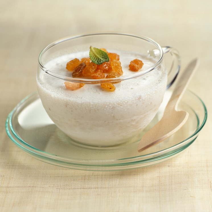 Natillas de coco con pasas