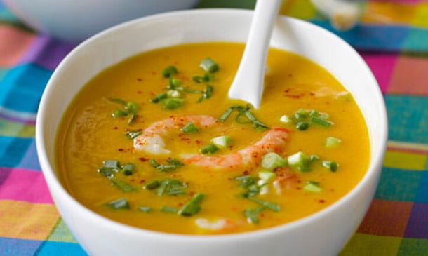 Sopa de gambas al curry Sopa de gambas al curry