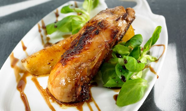 Foie a la sartén con pera caramelizada Foie a la sartén con pera caramelizada