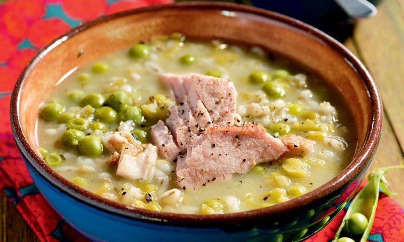 Guisantes con lacón