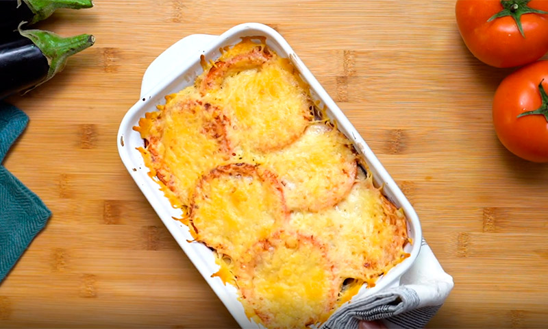 Berenjenas al horno con queso gratinado