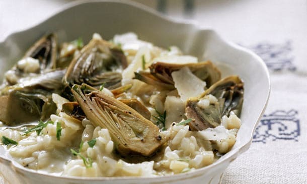 Risotto de manchego y alcachofas Risotto de manchego y alcachofas