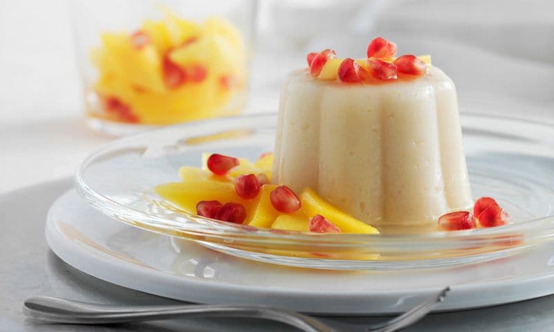 Flan de sémola con frutas