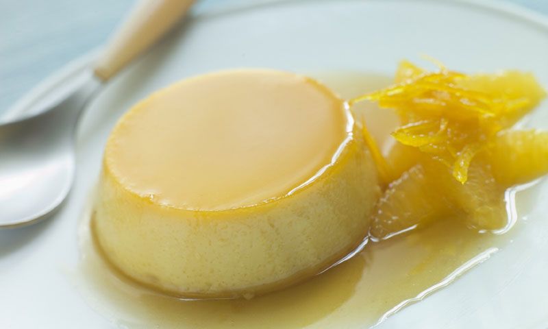 Flan 'light' de naranja