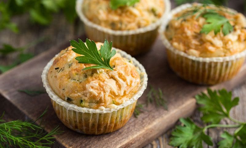 'Muffins' de calabacín con queso de cabra