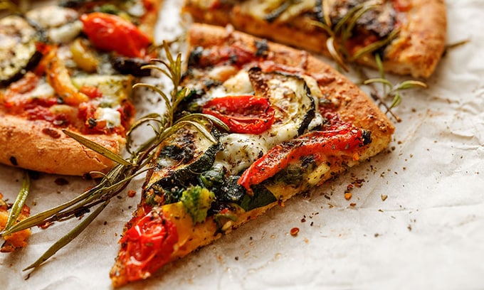 Pizza casera vegetal