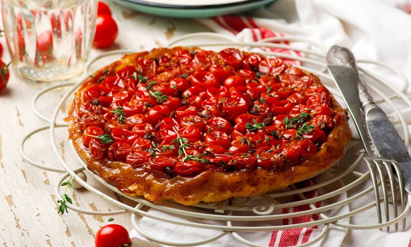 Tarta 'tatin' de tomates cherry