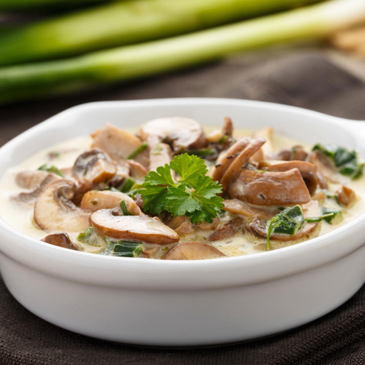 Salsa De Champiñones Con Leche Salsa de chalotas y champiñones