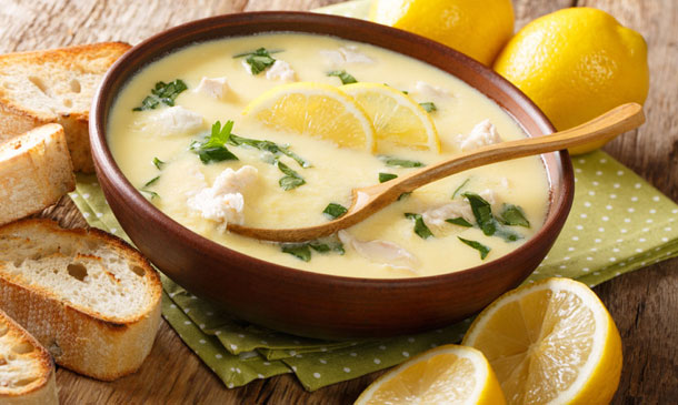Sopa griega de limón con pollo Sopa griega de limón con pollo
