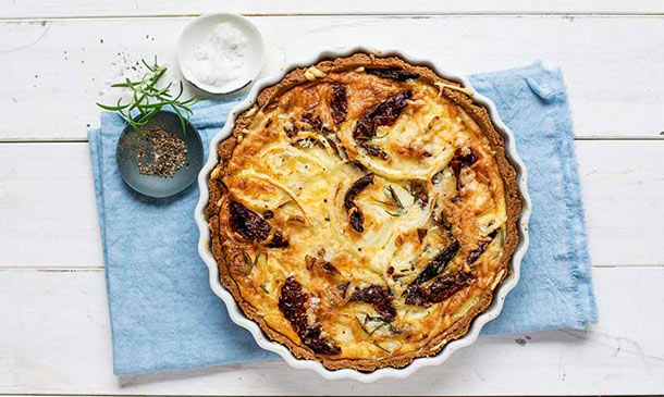 Quiche de cebolla y tomate Quiche de cebolla y tomate