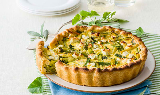 Quiche de calabacín y queso feta Quiche de calabacín y queso feta