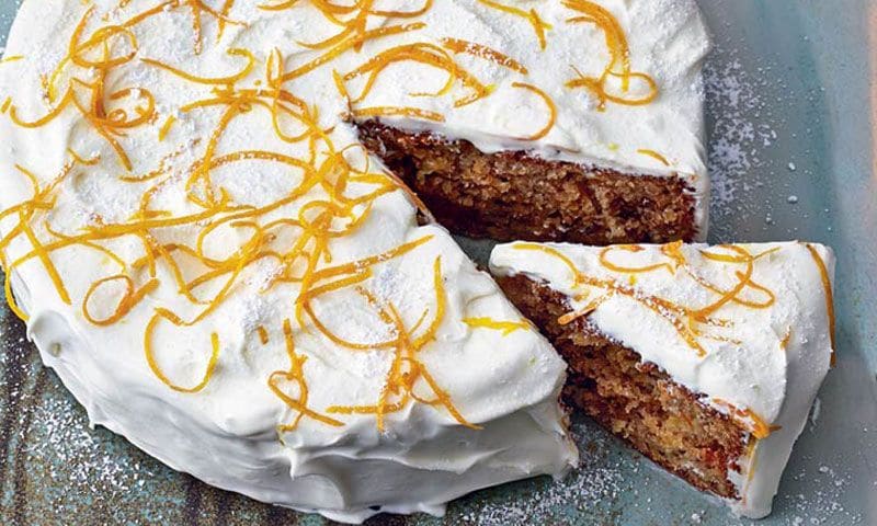 Tarta de zanahoria con naranja confitada