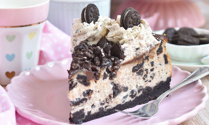 Pastel de queso de 'cookies & cream'