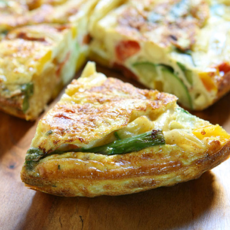 Tortilla De Patatas Espárragos Y Pimientos