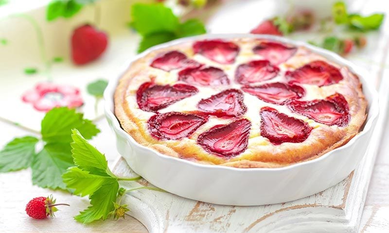 Cheesecake ligero con fresas